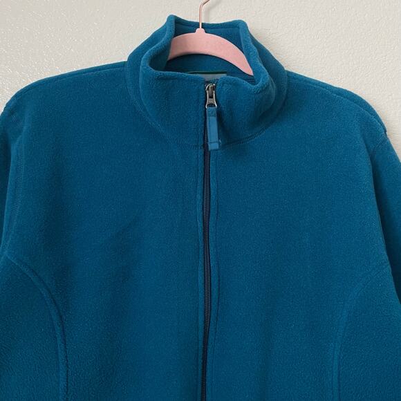 LL Bean Jacket Womens XL Blue Polartec Fleece Full Zip Pockets Outdoor Hiking - Picture 5 of 14